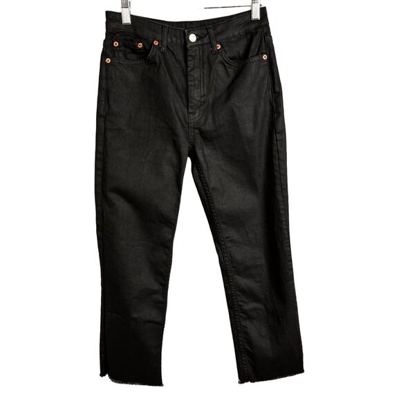 Topshop Black Straight Leg Jeans Sz 28 X 32 - Picture 1 of 6